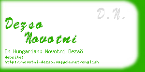 dezso novotni business card